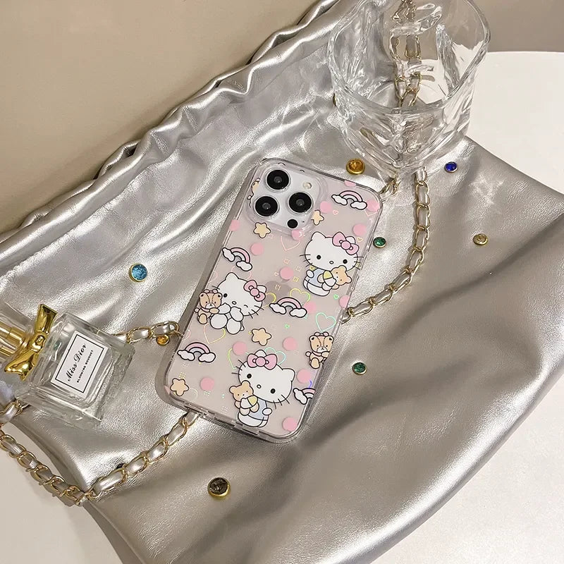 Hello Kitty Rainbow Bear Cute Phone Case For iPhone