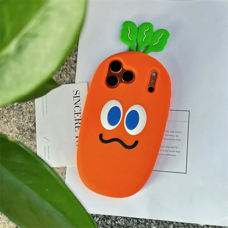 Fashion Cute 3D Carrot Phone Case For iPhone