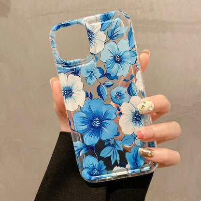 Flowers Graphic Print Clear Phone Case