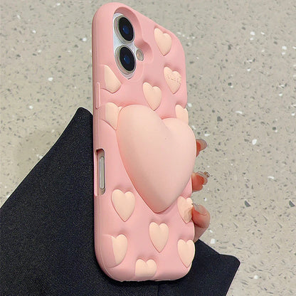 Love Heart Stand Holder Decompression Phone Case