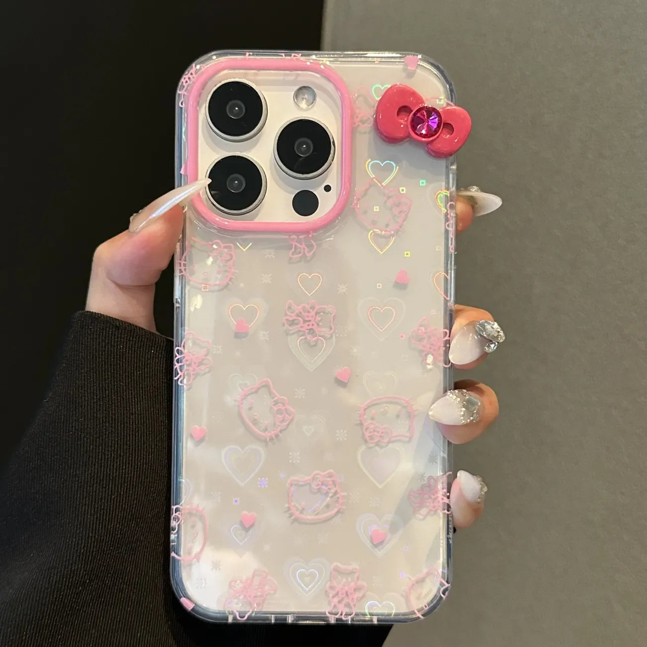 Hello Kitty Bow Full Screen  Phone Case For iPhone