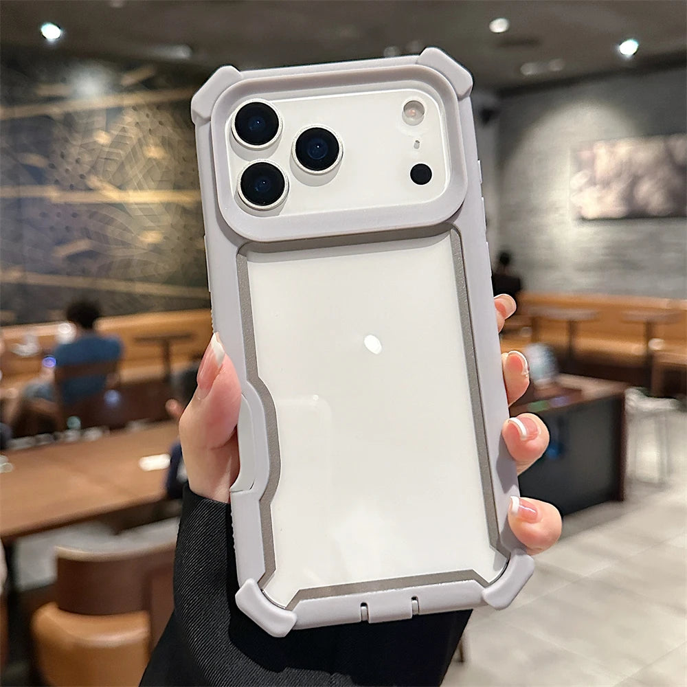 TPU Case For iPhone Rugged Hybrid Transparent Shockproof Armor Hard PC Frame Bumper Back