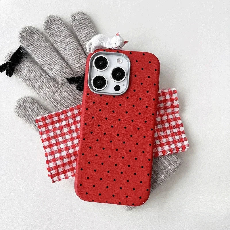 Cute Wave Point Dot 3D Doll Case Compatible for IPhone Phone Case