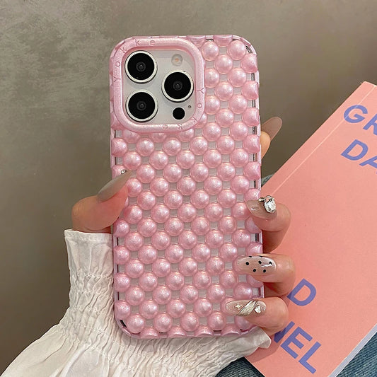 Fashion Macaron Color Pearl Beads Phone Case