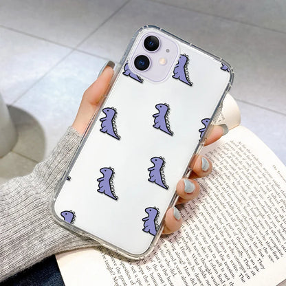 Cute Animal Dinosaur Couple Phone Case For iPhone