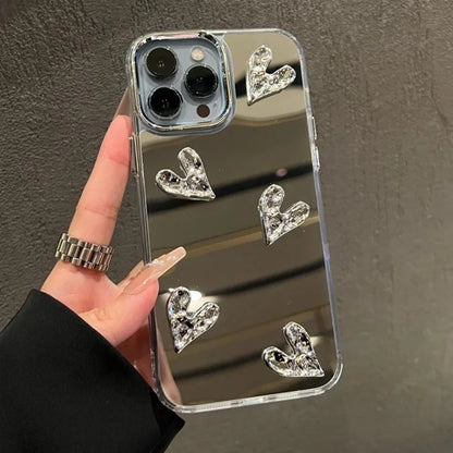 Shining Mirror 3D Heart Case For iPhone