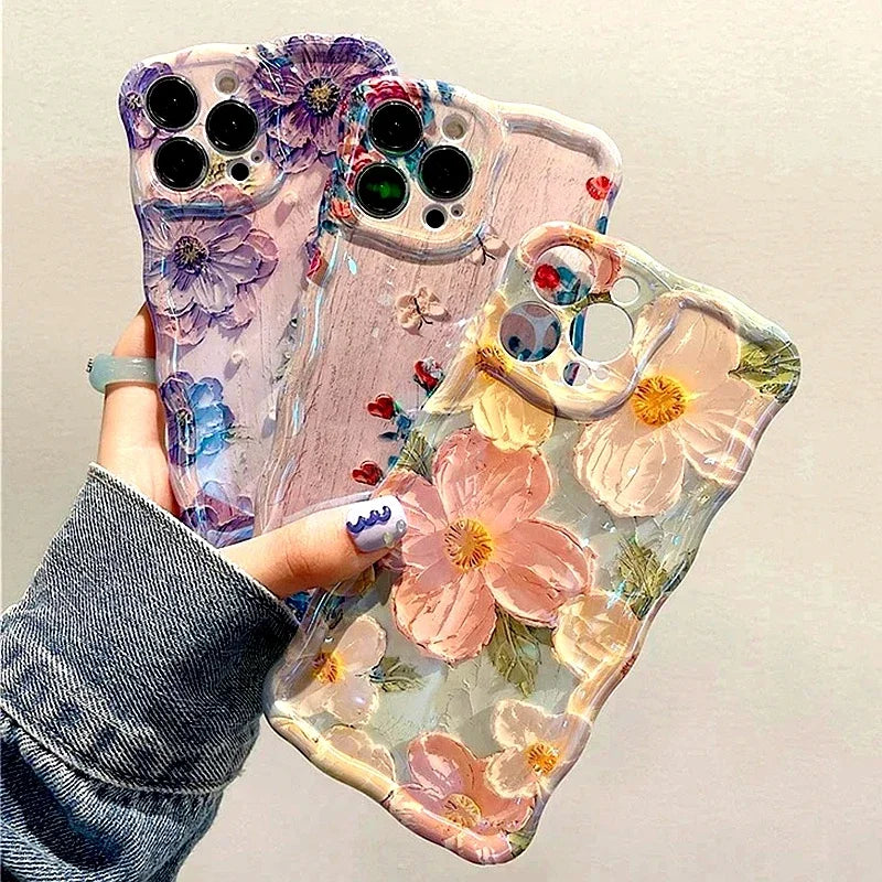 Luxury Flower Pattern Laser Phone Case