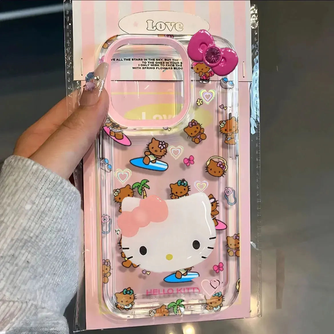 Hello Kitty Black Sexy Beach Phone Case For iPhone