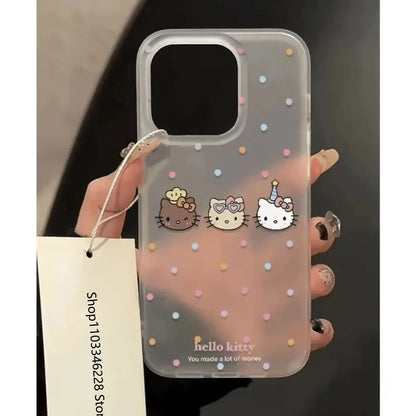 Hello Kitty Colorful Wave Point Phone Case For iPhone