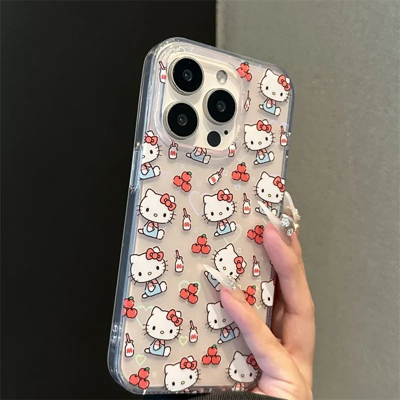 Hello Kitty Full Screen Red Phone Case For iPhone