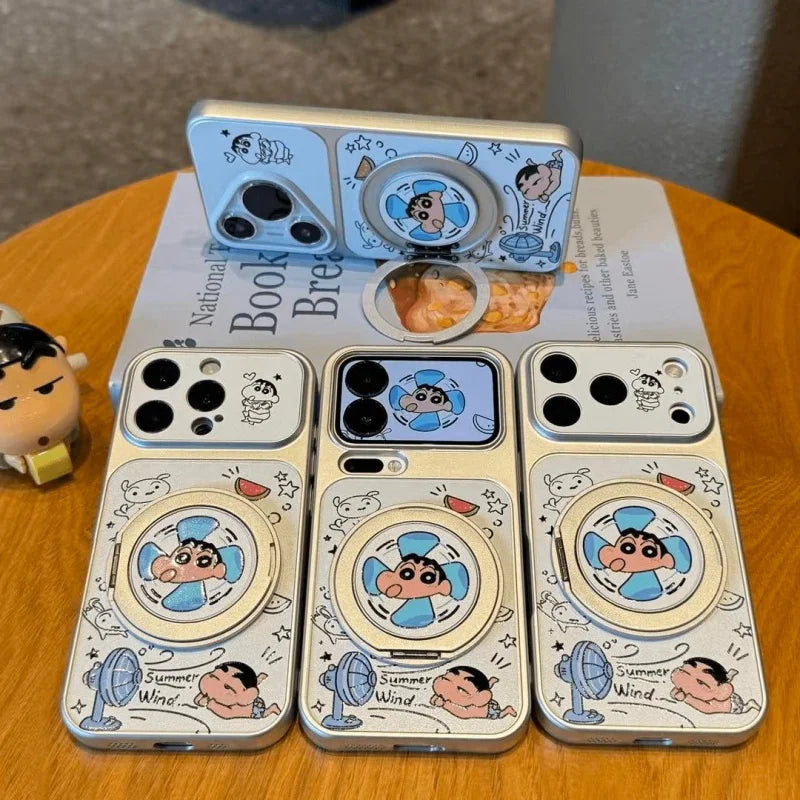 Crayon Shin-Chan Electric Fan Phone Case For iPhone