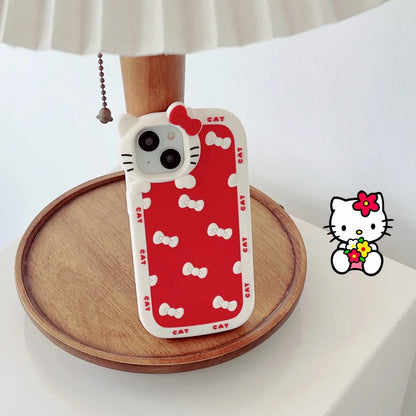 Bow Tie Lens KT Silicone Phone Case For iPhone