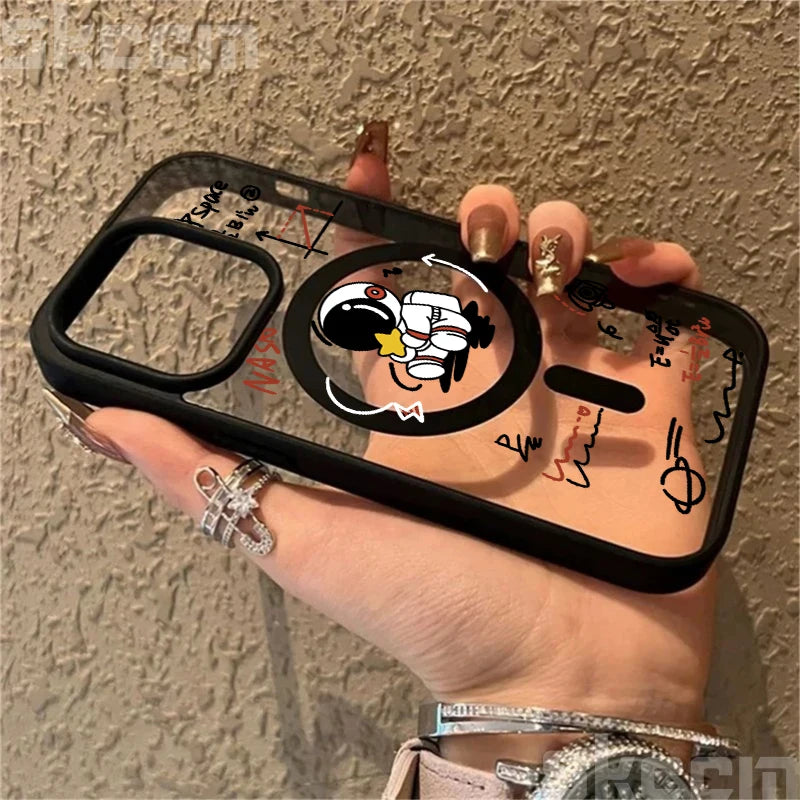 Magnetic Astronaut Clear Phone Case For iPhone
