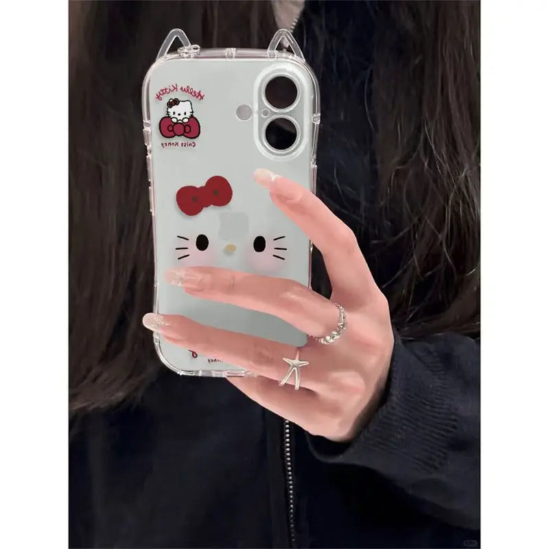 Anime Peripheral Cat Pattern Tpu All Inclusive Transparent Phone Case, Suitable For iPhone