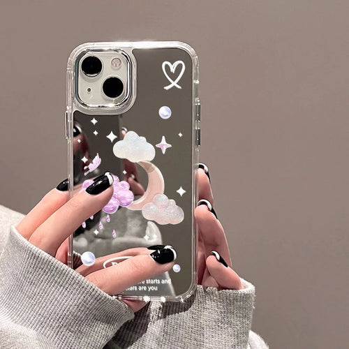 INS Cute Cloud Mirror Phone Case For iPhone