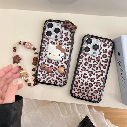 Leopard Pattern Stars Hello Kitty Phone Case