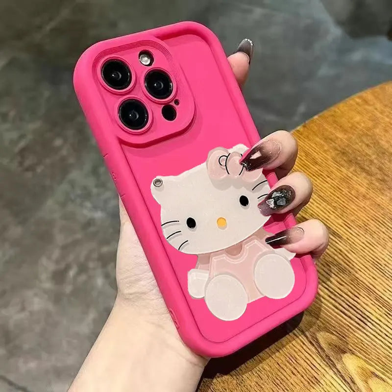 Hello Kitty Kawaii Makeup Mirror Phone Case For iPhone