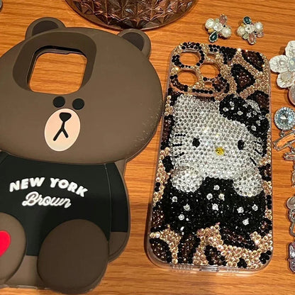 Y2K Hello Kitty Iphone Rhinestones Phone Case Sanrioed Kawaii For iPhone
