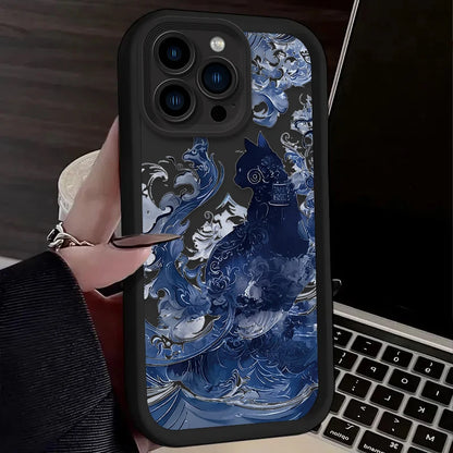 Oil Painting Artistic Cat Phone Case For iPhone