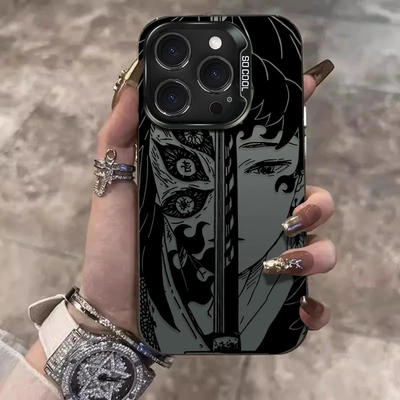 Trendy Anime Demon Slayer Frosted Case For iPhone