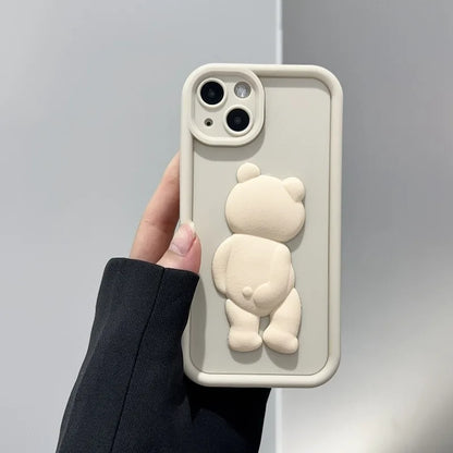 Korean Cute 3D Bear Phone Case For iPhone