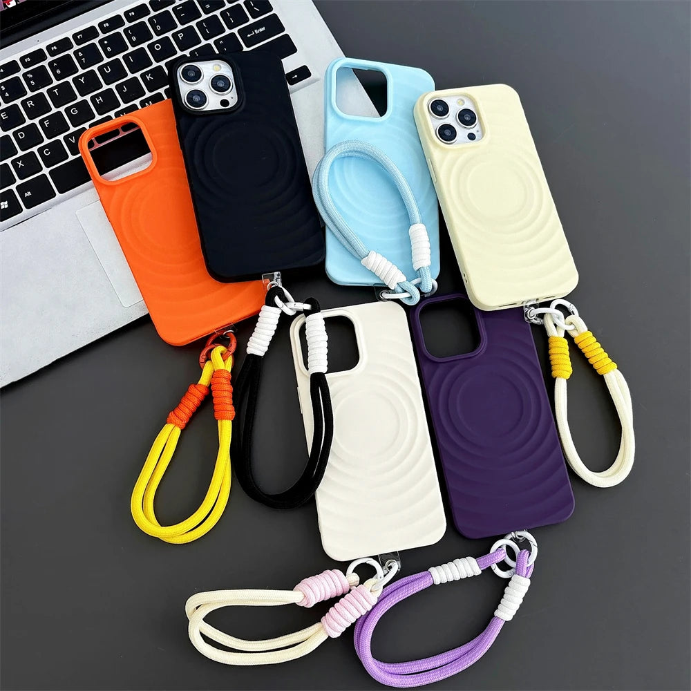 Water Ripple Silicone Circular Pattern For Magsafe Phone Case