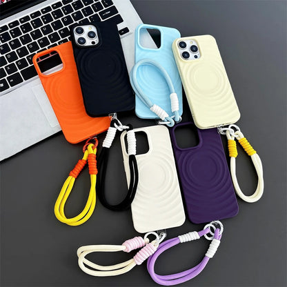 Water Ripple Silicone Circular Pattern For Magsafe Phone Case