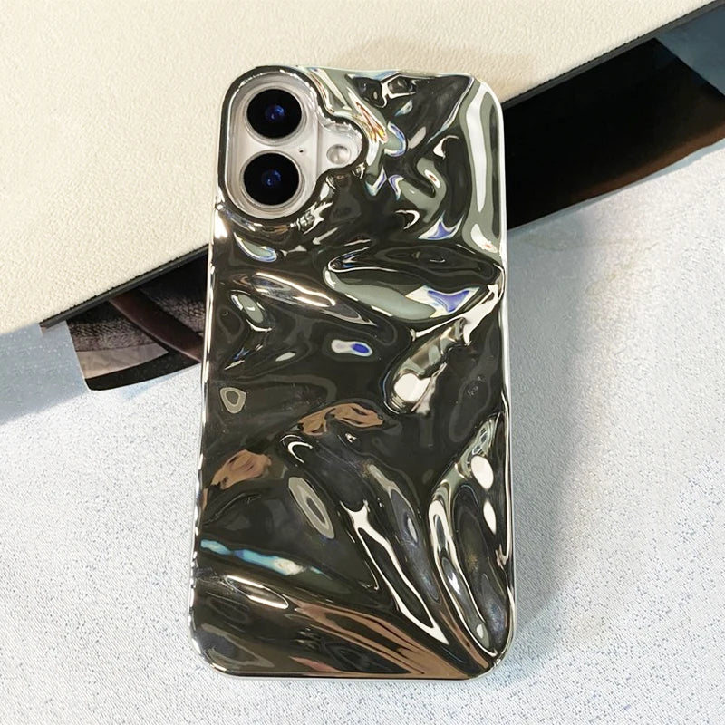 Stylish Plating Silver Water Ripple Phone Case