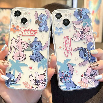 Disney Stitch Angel Silicone Phone Case For iPhone