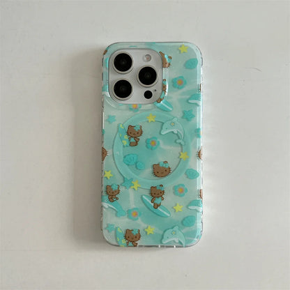 New Surf Dolphin Hello Kitty Luxury Stylish Cute Phone Case