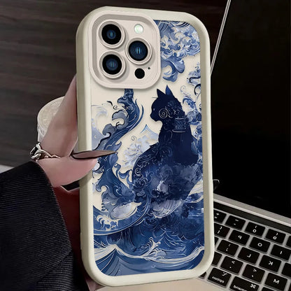 Oil Painting Artistic Cat Phone Case For iPhone