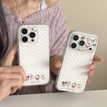 Fashion Simple Polka Dot Sanrio Kitty Case For iPhone