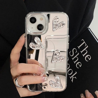 Shining Mirror 3D Heart Case For iPhone