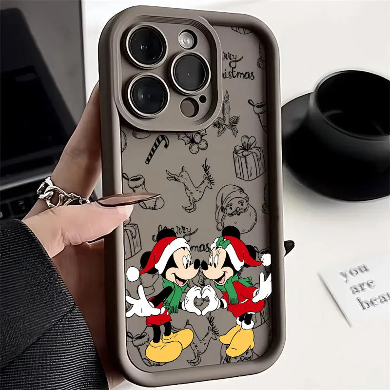 Merry Christmas Mickey Minnie Disneys Soft Silicone Case For iPhone