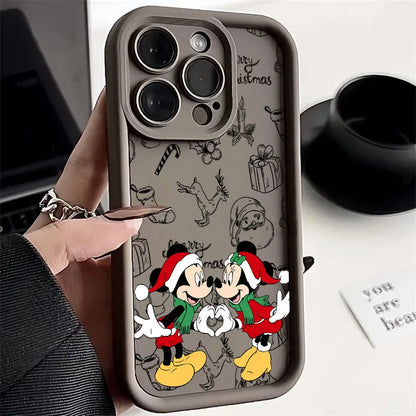 Merry Christmas Mickey Minnie Disneys Soft Silicone Case For iPhone