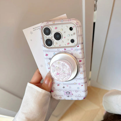 Korean Full Screen Graffiti Colorful Stars Magnetic Bracket Phone Case For iPhone
