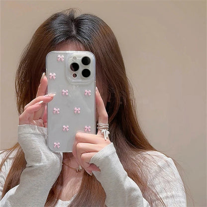 Cute Pink Bowknot Phone Case For iPhone