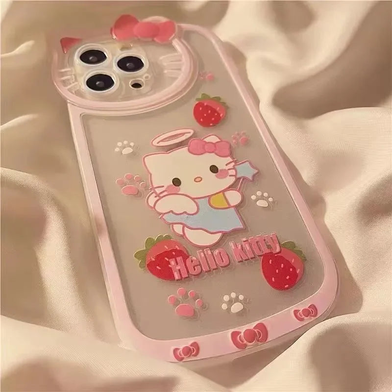 Hello Kitty Angel Makeup Mirror Phone Case For iPhone