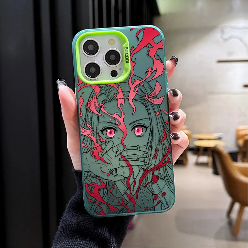 Anime Zenitsu Nezuko Demon Slayer Phone Case For iPhone
