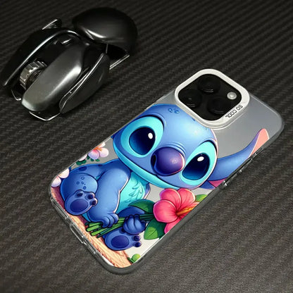 Disney Cute Stitch Flower Love Phone Case For iPhone