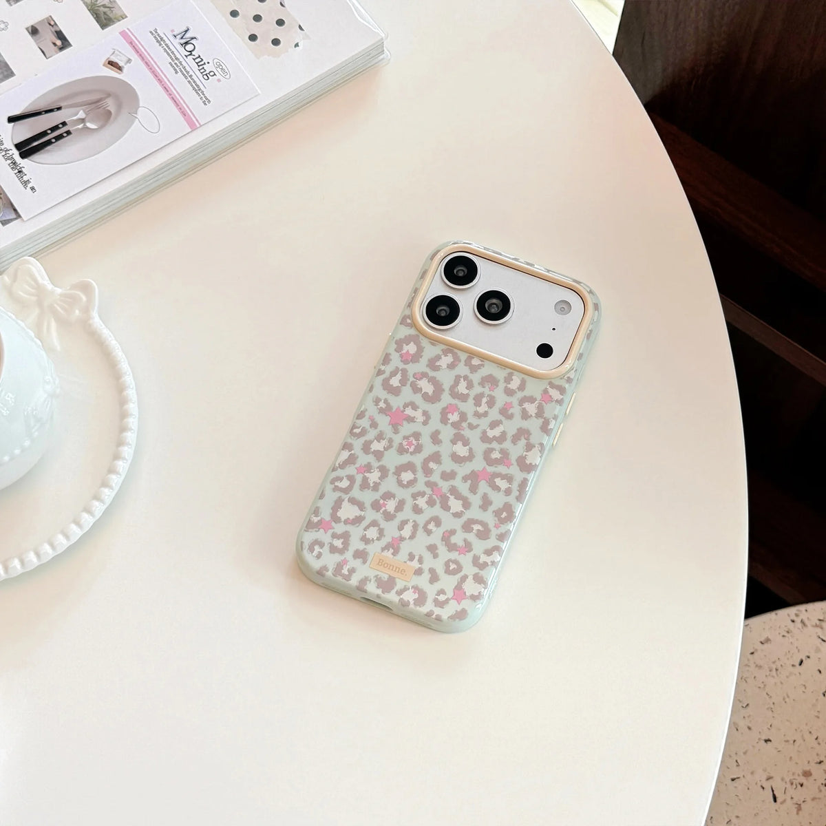 Korean Full Screen Stars Leopard Print Phone Case For iPhone