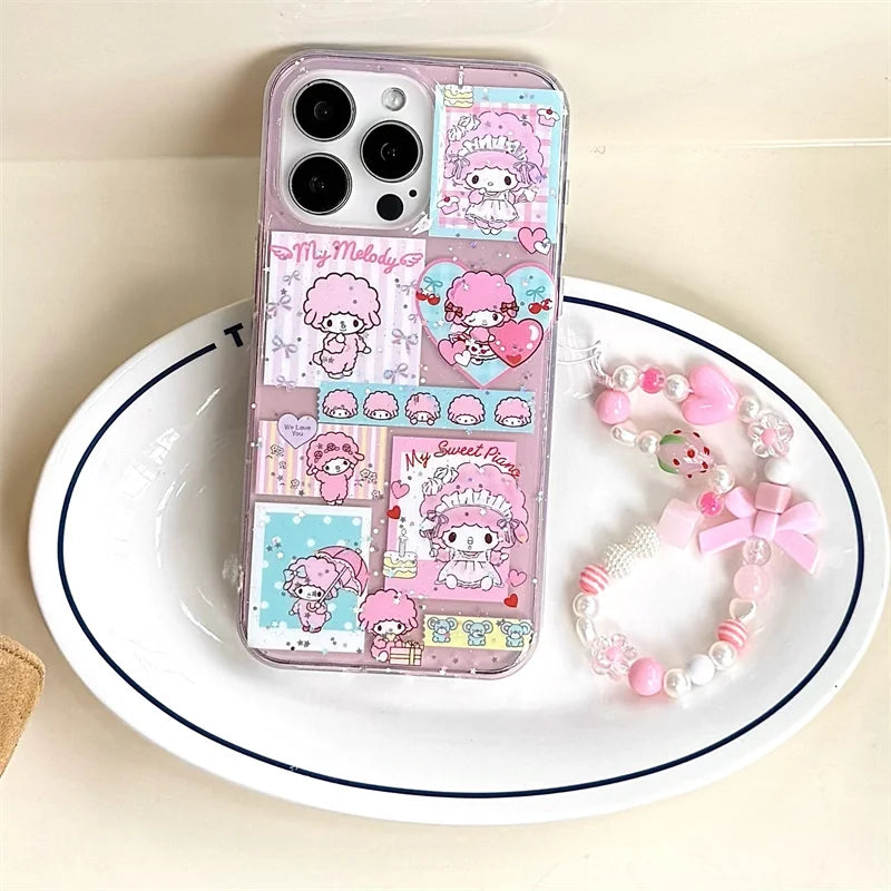 Korean Glitter Cute Sheep Phone Case For iPhone