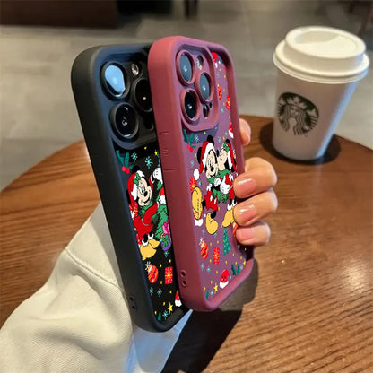 Mickey Minnie Christmas Soft Silicone Case For iPhone