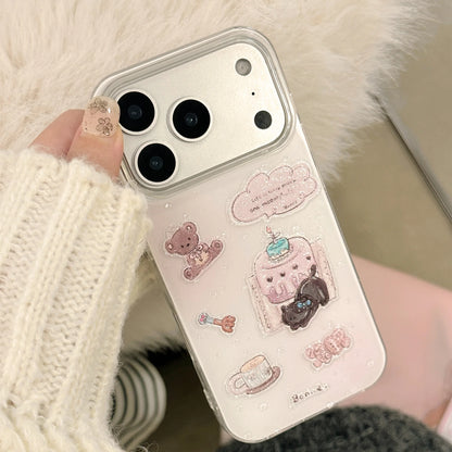 Korean Cartoon Glitter Phone Case For iPhone
