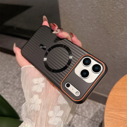 Luxury Striped Matte Magnetic Phone Case For iPhone