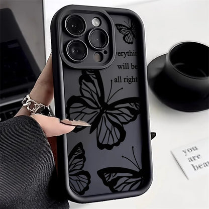 Black Butterfly Silicone Phone Case