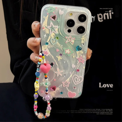 Colorful Stars Ins Shiny Bling Bling Shockproof  Shone Case For iPhone