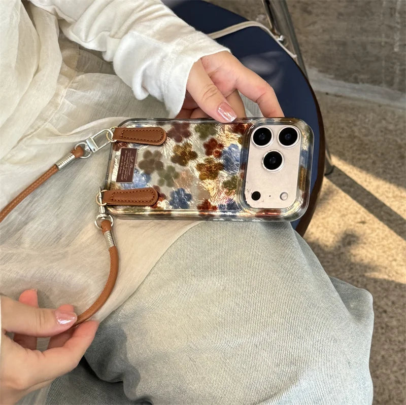Fashion Oil Painting Flower Phone Case For iPhone