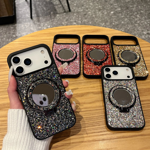 Luxury Glitter Mirror Phone Stand For iPhone