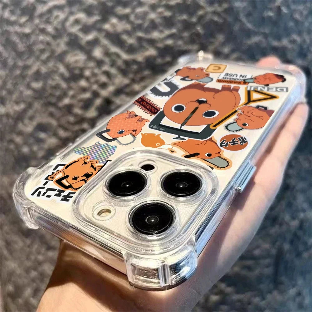Chainsaw Mans Four Corner Anti Fall Airbag Case For iPhone